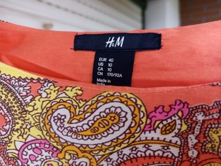 Vestido H&M Naranja y Rosa Talla M