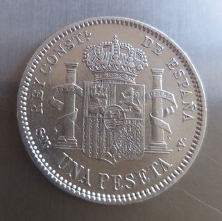 Moneda plata 1 Peseta 1904.