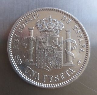 Moneda plata 1 Peseta 1904.