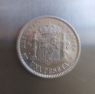 Moneda plata 1 Peseta 1904.