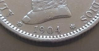 Moneda plata 1 Peseta 1904.