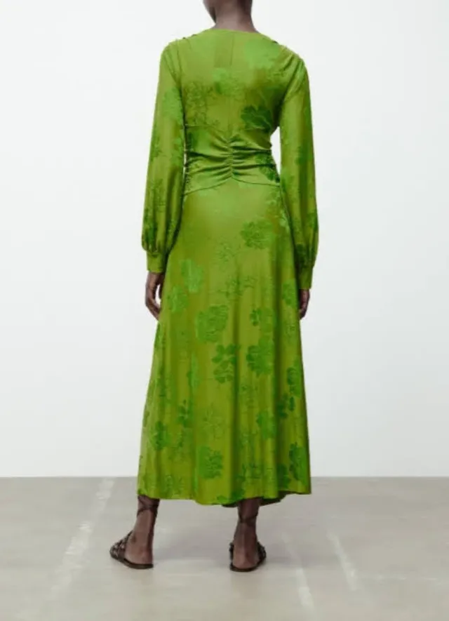 Vestido Jaquard Verde ZARA