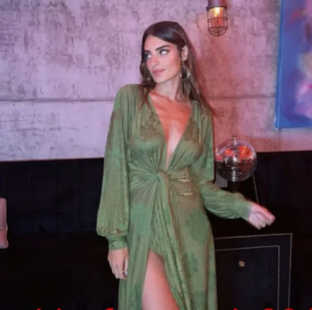 Vestido Jaquard Verde ZARA