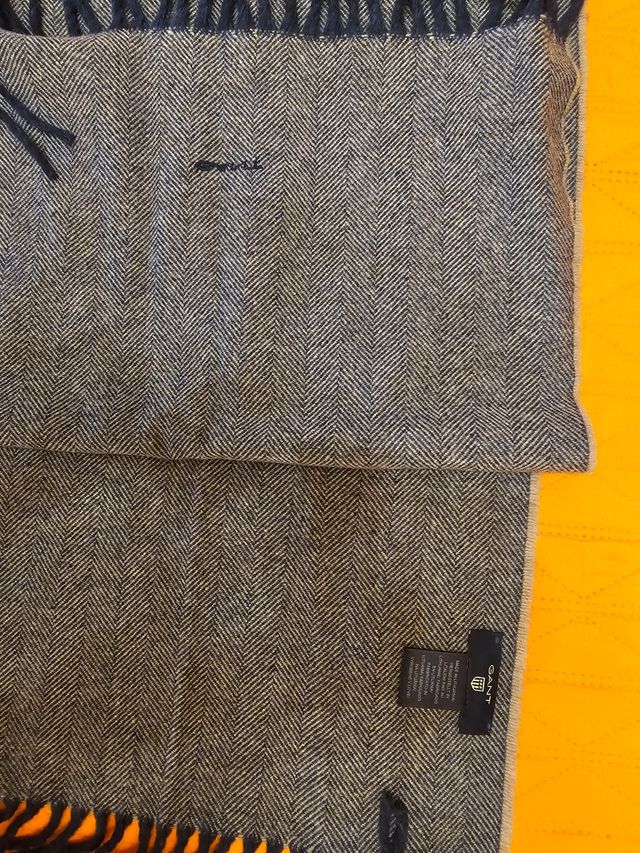 Sciarpa Gant Uomo Blu Grigio Lana