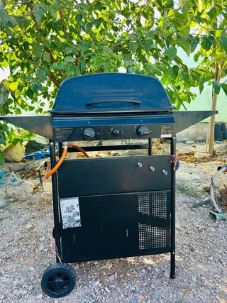 Barbacoa piedra volcánica 2 fogones