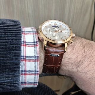 Reloj LIGE Hombre Marrón y Dorado