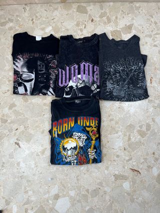 Lote 4 Camisetas Rockeras Estilo Alternativo