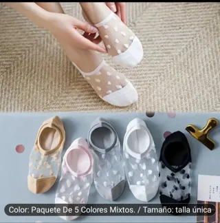 Calcetines tobilleros transparentes con lunares