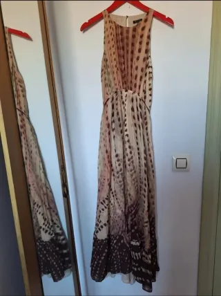 Vestido Massimo Dutti Beige/Marrón Talla M