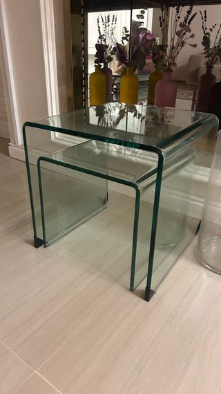 Mesitas de cristal apilables