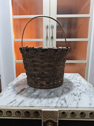 Cesta Canasto Grande Mimbre Madera