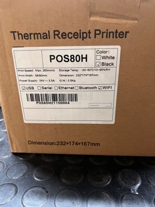 Impresora térmica recibos POS80H– Hostelería y TPV