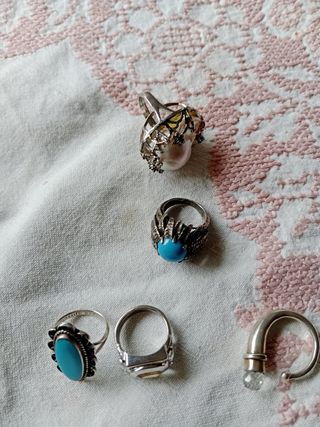 Plata de Ley Colgante y Anillo