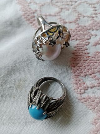 Plata de Ley Colgante y Anillo