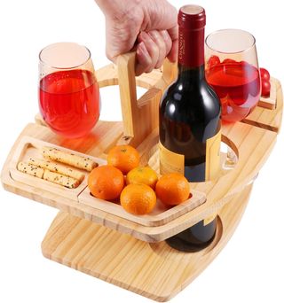 Mesa de picnic de madera para aperitivos