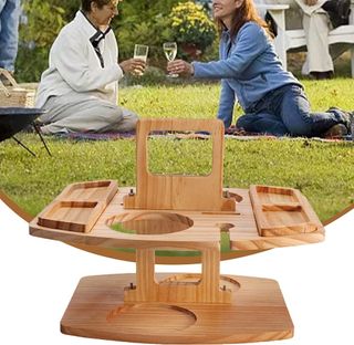 Mesa de picnic de madera para aperitivos