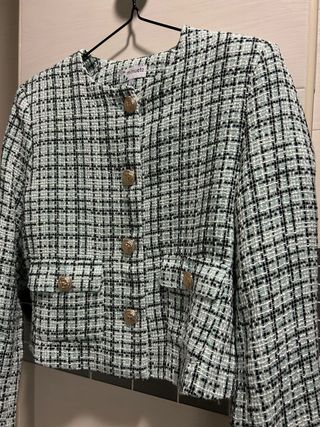 Blazer Minueto cuadros verde y negro Talla L