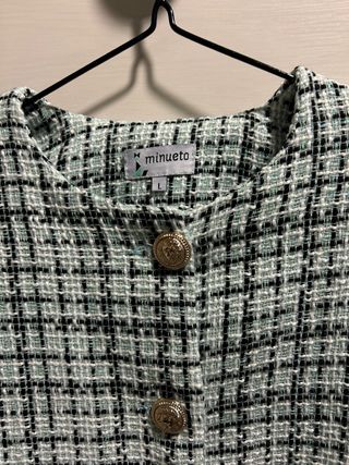 Blazer Minueto cuadros verde y negro Talla L