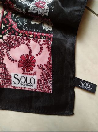 Foulard Solo Soprani vintage anni 80-90,88x88 cm