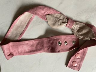 Cintura bambina pelle rosa con fiocco