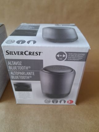 2 Altavoces Bluetooth Silvercrest grises.