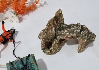 Decoración acuario: buzos, barco, cofre, grava