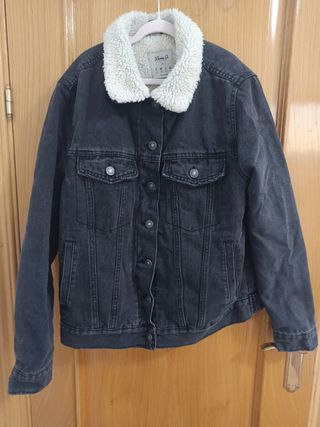 Chaqueta vaquera (poliéster) negra forro interior