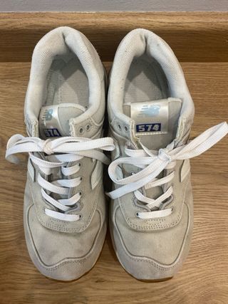 Zapatillas New Balance 574 Beige/Blanco