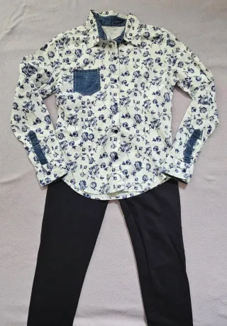 Lote 2 pantalones y 1 camisa mujer T.XS/S