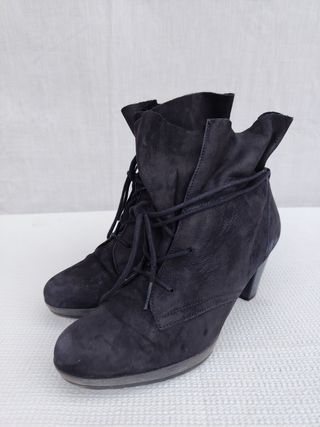 Botines mujer Gabor Ante Cordones Negros Talla 37