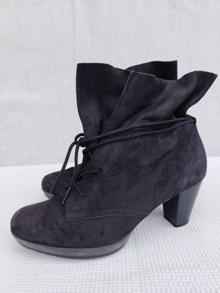Botines mujer Gabor Ante Cordones Negros Talla 37