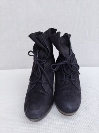 Botines mujer Gabor Ante Cordones Negros Talla 37