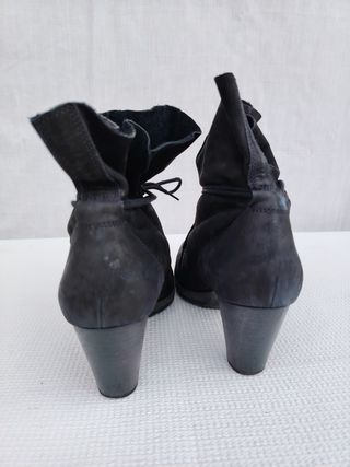 Botines mujer Gabor Ante Cordones Negros Talla 37