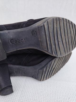 Botines mujer Gabor Ante Cordones Negros Talla 37