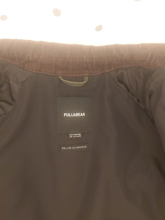 Cazadora verde cuello pana marrón