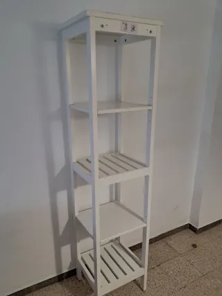 Mueble Estantería Blanco Madera Baño