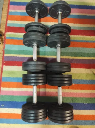 Mancuernas fijas 10kg, 15kg y 18kg