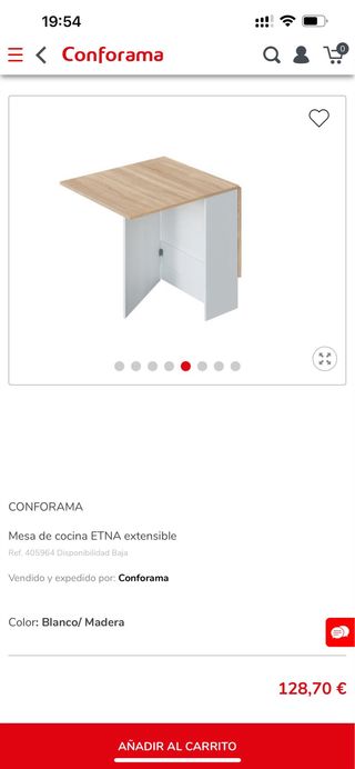 Mesa de cocina ETNA extensible Conforama