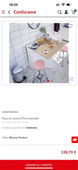 Mesa de cocina ETNA extensible Conforama