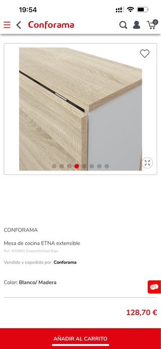 Mesa de cocina ETNA extensible Conforama