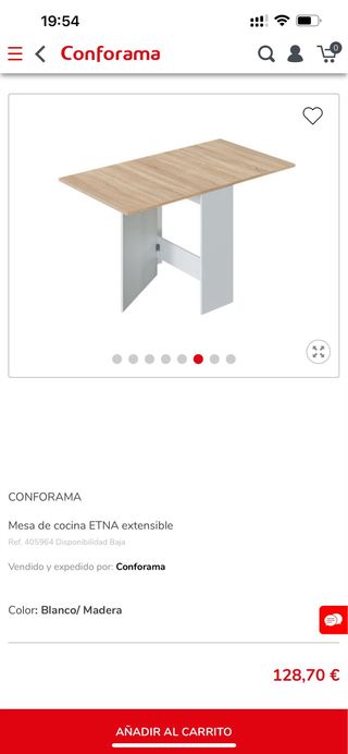 Mesa de cocina ETNA extensible Conforama