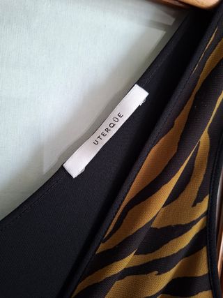Vestido Uterqüe, animal print, vuelo, T 40