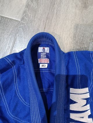 Kimono BJJ OKAMI niño azul y gris