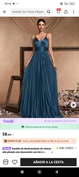 Vestido de fiesta elegante SHEIN azul