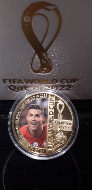 Monedas de fútbol Messi & Cristino en Caja