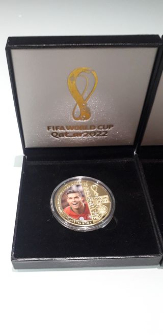 Monedas de fútbol Messi & Cristino en Caja