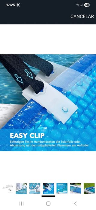 Enrollador para lona de piscina