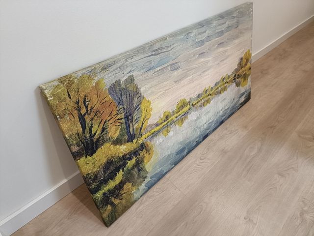 Lienzo paisaje lago acrílico