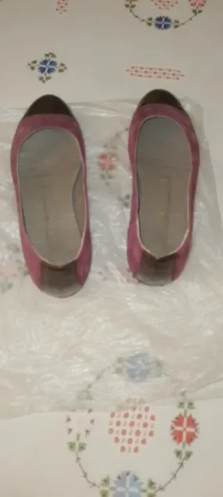 Zapatos vino planos mujer GODY T38 ante y charol
