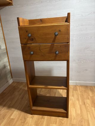credenza ausiliaria in legno con 2 cassetti
